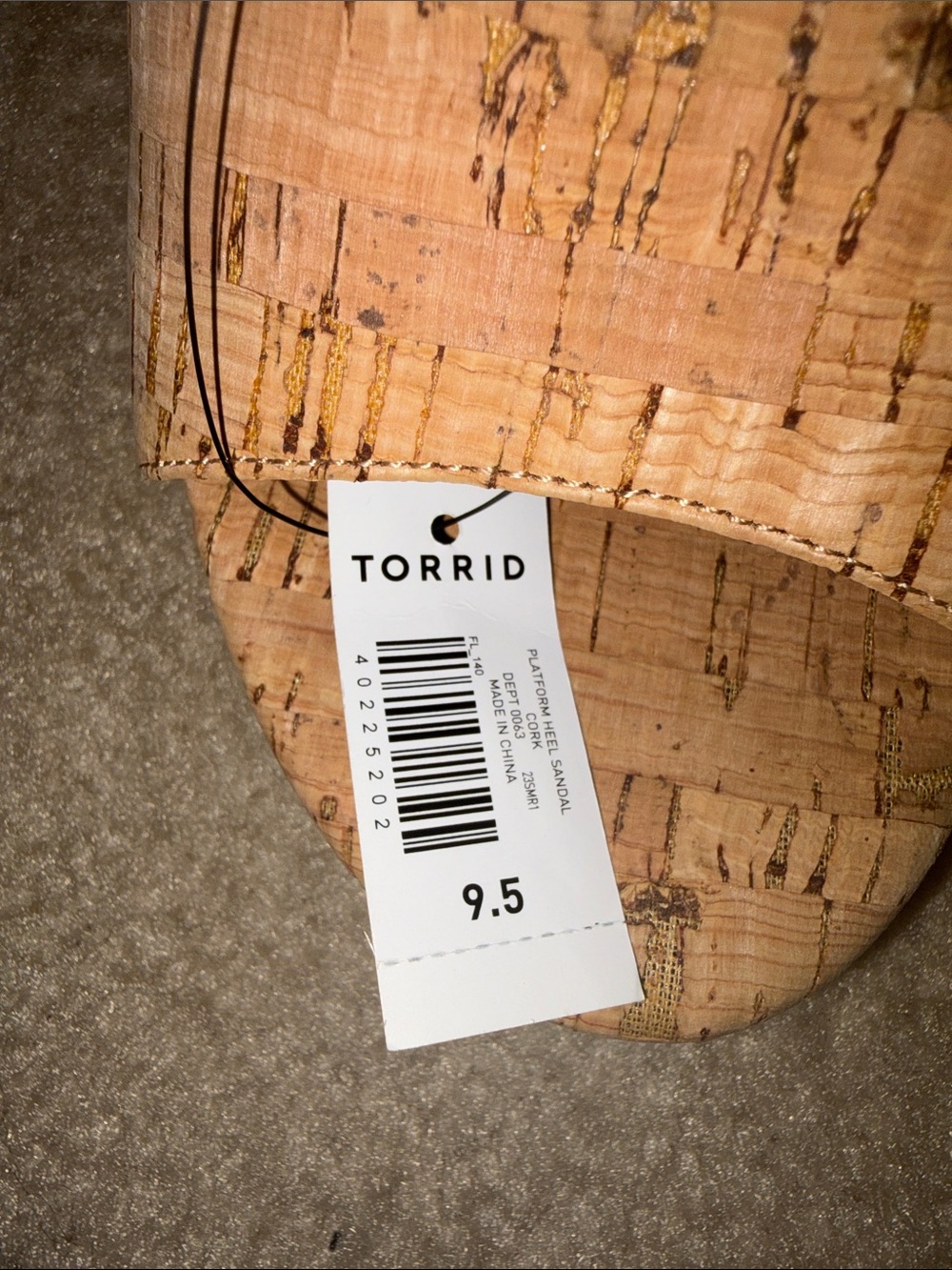 torrid Cork Platform Slide Sandals in Natural Tan - Picture 4 of 6
